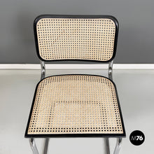 将图片加载到图库查看器,Chair in straw, black wood and steel, 1960s