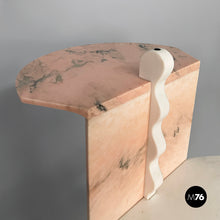 Load image into Gallery viewer, Display stand in white and pink marble, 1970s