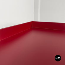 画像をギャラリービューアに読み込む, Console in burgundy wood and metal, 1980s