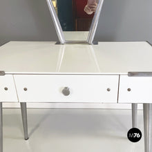 画像をギャラリービューアに読み込む, Console with mirror in opaline glass and steel by Raimondi, 1953