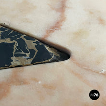 Load image into Gallery viewer, Wall console in black and pink marble, 1980s