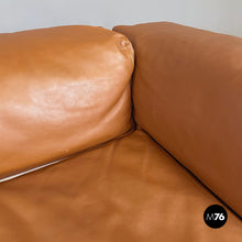 将图片加载到图库查看器,Brown leather sofa by Cappellini, 2000s