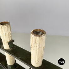 Charger l'image dans la galerie, Chandelier with eight lights in wrought iron, 1930s