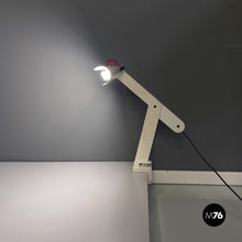 Load image into Gallery viewer, Adjustable white metal table lamp with clamp, 1980s