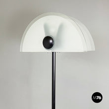 画像をギャラリービューアに読み込む, Floor lamp in glass and black metal, 1980s