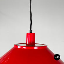 Load image into Gallery viewer, Chandelier in glass, red and white metal, 1970s