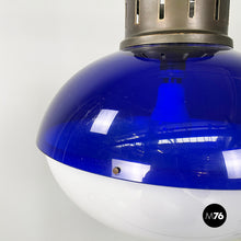 Load image into Gallery viewer, Chandelier in blue and white plexiglass, 1970s