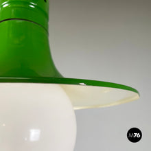 Charger l'image dans la galerie, Chandelier in green metal and plexiglass, 1970s