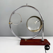 画像をギャラリービューアに読み込む, Table lamp with crafted glass, metal and wood, 1980s