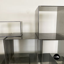 Load image into Gallery viewer, Modular bookcase or display in smoked plexiglass, 1990s