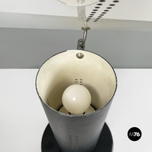 Load image into Gallery viewer, Matte black and glossy white metal table lamp, 1980s