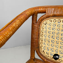 Load image into Gallery viewer, Two-seater outdoor bench in rattan, 1960s