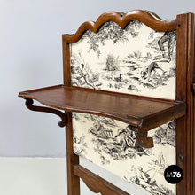 Load image into Gallery viewer, Fire screen in black and white fabric and wood, early 1900s