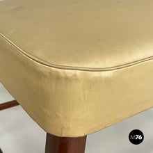 Carica l'immagine nel visualizzatore di Gallery, Pouf in wood and beige satin, 1940s