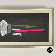 画像をギャラリービューアに読み込む, Silk-screen print with collage Macchina Impossibile by Bruno Munari, 1970s