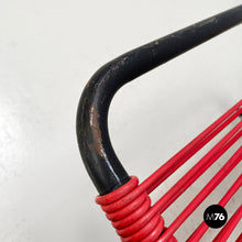 Load image into Gallery viewer, Deckchair in red scooby and black metal, 1960s