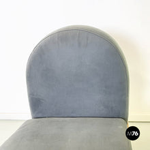 将图片加载到图库查看器,Chair in gray velvet, briar wood and yellow metal, 1980s