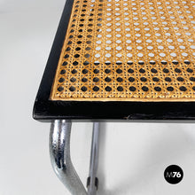 Load image into Gallery viewer, Chair in straw, black wood and steel, 1960s