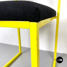 将图片加载到图库查看器,Chair with black fabric and yellow metal, 1980s