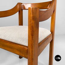Load image into Gallery viewer, Chairs in wood and beige fabric, 1970s