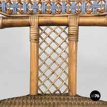 Carica l'immagine nel visualizzatore di Gallery, Chairs in rattan and light blue rattan, early 1900s