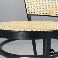 Load image into Gallery viewer, Chairs in straw and black wood, 1970s