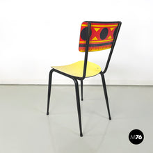 Load image into Gallery viewer, Chairs Paulista in yellow, red, black formica and black metal, 1960s