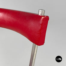 将图片加载到图库查看器,Chairs in red faux leather and metal, 1930s