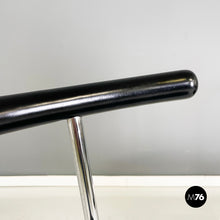 将图片加载到图库查看器,Chairs in black wood and metal rod, 1980s