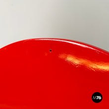 Load image into Gallery viewer, Stools in wood and red metal, 1980s