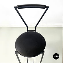 画像をギャラリービューアに読み込む, High stool in black metal and rubber, 1980s