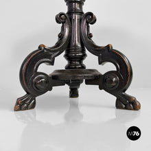 将图片加载到图库查看器,Stool in wood and brown leather, 1930s