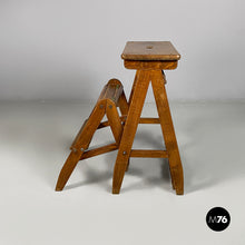 Load image into Gallery viewer, Stool ladder in wood, 1930s