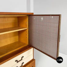 将图片加载到图库查看器,Sideboard in wood, brass and glass, 1940s