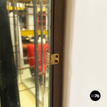 画像をギャラリービューアに読み込む, Rectangular wall mirror in wood and burnished brass, 1960s