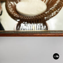 将图片加载到图库查看器,Geometric wall mirror in brass and wood, 1950s