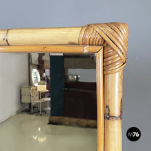 画像をギャラリービューアに読み込む, Freestanding full-lenght rattan mirror, 1960s