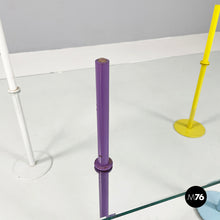 将图片加载到图库查看器,Coffe table in glass and metal rods, 1980s