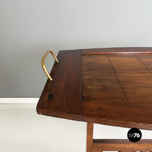 将图片加载到图库查看器,Coffe or side table in wood and brass, 1900s
