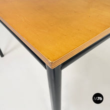 Charger l'image dans la galerie, Dining table or desk in wood and black metal, 1980s