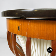 Load image into Gallery viewer, Wooden coffee table with internal fabric storage, 1930s