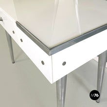 画像をギャラリービューアに読み込む, Console with mirror in opaline glass and steel by Raimondi, 1953