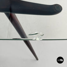 画像をギャラリービューアに読み込む, Coffee table in wood and glass , 1950s