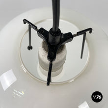 画像をギャラリービューアに読み込む, Round white glass chandelier, 1950s