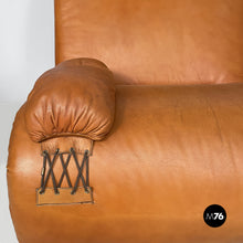Carica l'immagine nel visualizzatore di Gallery, Modular brown leather sofa, 1970s