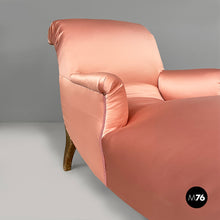 将图片加载到图库查看器,Chaise longue in pink satin and gilded wood, 1800s