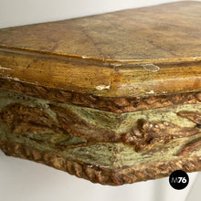 Load image into Gallery viewer, Consoles in green and yellow wood, 1700s