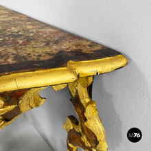 Load image into Gallery viewer, Console in gold wood with decorations, 1700s