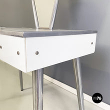 画像をギャラリービューアに読み込む, Console with mirror in opaline glass and steel by Raimondi, 1953