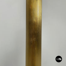 画像をギャラリービューアに読み込む, Floor lamp in withe fabric and brass by Lam Bologna, 1960s